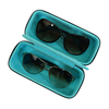Sonny Custom Logo Luxury 2 Pairs Travel Blue Leather Sunglasses Case