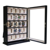 Sonny Custom Luxury 20 Slots Wall Mounted Wooden Watch Box Display Cabinet Showcase with LED