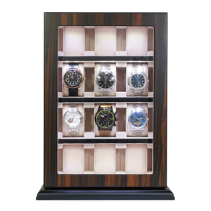 Sonny Custom Luxury 12 Slots Ebony Wooden Watch Box Display Cabinet with LED Light