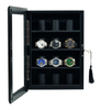 Sonny Custom 12 Slots Black Wooden Wall Mount Watch Storage Box Display Cabinet