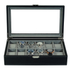 Sonny 12 Slots Black Leather Watch Box Storage Holder Organizer for Men