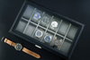 Sonny Personalised 12 Slots Black Carbon Fiber Leather Mens Watch Box Holder