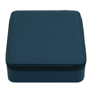 Sonny Custom Wholesale 3 Slots Blue Travel Leather Sunglasses Holder Organizer Eyeglasses Box Case