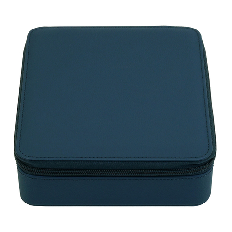 Sonny Custom Wholesale 3 Slots Blue Travel Leather Sunglasses Holder Organizer Eyeglasses Box Case
