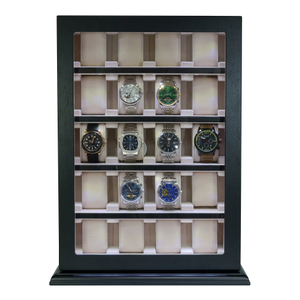 Sonny Custom Luxury 20 Slots Wall Mounted Wooden Watch Box Display Cabinet Showcase with LED
