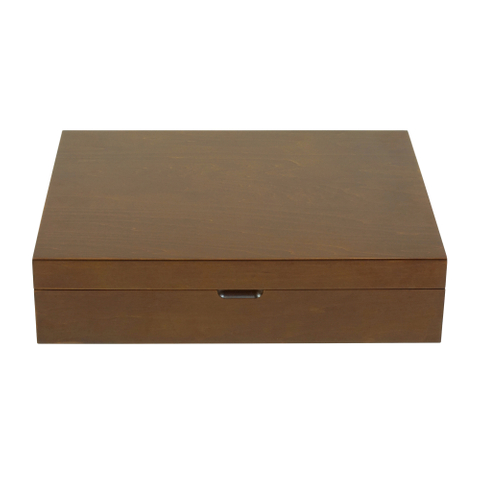 Sonny Custom Walnut Wooden Single Layer Silverware Chest Flatware Storage Box for Cutlery