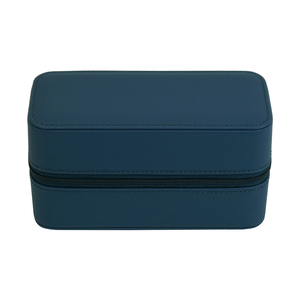 Sonny Custom Logo Luxury 2 Pairs Travel Blue Leather Sunglasses Case