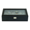 Sonny Personalised 12 Slots Black Carbon Fiber Leather Mens Watch Box Holder