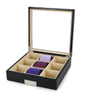 Personalized 9 Tie Display Case Black Wooden Storage Box for Men Gift Box