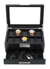 Sonny Mens Valet Desktop Black Wood 10 Watches Accessories Tools Box Watch Box Wood with Drawer