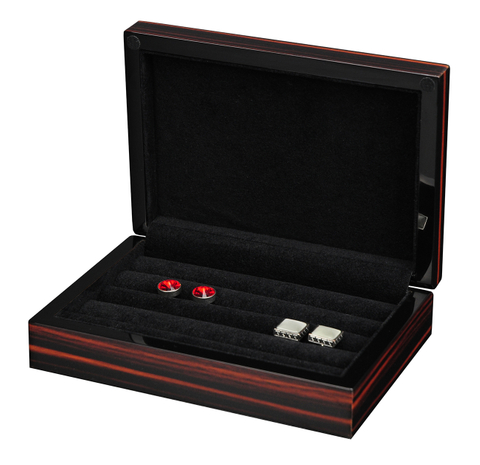Sonny Cufflinks Box Custom Wooden Glossy High Quality Jewelry Storage Box for 16 Pairs Cufflinks