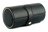 Sonny Wholesale Black Leather Round Tie Box for 2 Ties Storage
