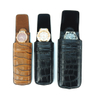 Sonny Black Real Leather Single Travel Watch Case Croco Pattern Black Watch Pouch