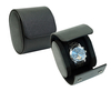 Sonny Custom Logo Black Leather Single Travel Watch Roll Case with Fixable Pillow