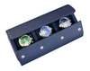 Sonny High Quality Custom Blue Leather 3 Watch Roll Travel Case with Fixable Pillow