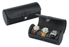 Sonny Hand made Black 3 Watches Travel Leather Watch Roll Case