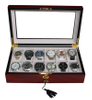 Sonny Macassar Cherry Paint Matte 6 / 10 / 12 / 24 Watches Holder Wooden Watch Box in Stock