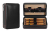 Portable Leather Cigar Holder Travel Humidor Case Hold 4 Cigars