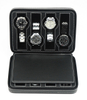  Sonny Travel Leather Watch Case 8 Slots Black Zipper Case Portable Watch Box OEM Logo Customized