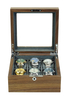 Sonny Luxury Handcrafted Glass Top 6 Slot Walnut Wooden Watch Box Packaging