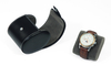 Sonny High Quality Personalized Black Lychee Pattern Travel Watch Case Real Leather
