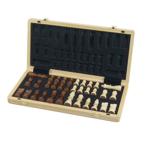 Sonny High End Walnut Wood Folding Chess Set Box for Children for Entertainment