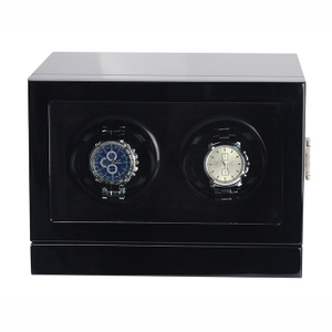 Sonny High End Glossy Black Wooden Watch WInder Box for 2 Mechanical Watches