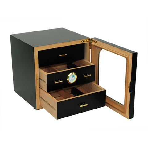 Sonny Exquisite Wooden Lacquer Humidor 75 Counts Cigar Cabinet Wood Cigar Box With Three Drawers