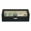 Sonny New Acrylic Lid Black Leather 3 Watch Box with Cufflinks Tray