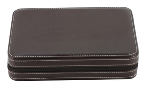  Sonny Travel Leather Watch Case 8 Slots Black Zipper Case Portable Watch Box OEM Logo Customized