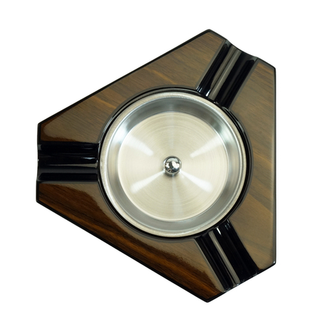 Sonny Custom Wholesale Luxury Gloss Triangle Walnut Wooden Cigar Ashtray