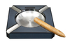 Sonny High Gloss Carbon Fiber Wooden Ash Tray Square Ashtray with Cutter in stock