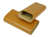 Sonny Premium 3- Finger Brown Split Leather Travel Cigar Case - Cigar Accessories - Cigar Humidor with Diamond Stitching