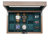 Sonny Luxury Walnut Wooden Watch Box Organizer for 8 Watches + 5 Pairs Cufflinks Storage