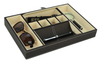 Sonny PU Leather Mens Valet Tray Accessory Organizer Box for Key Cufflinks Bracelet Watch Sunglasses