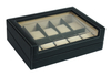 Sonny Luxury 10 Slots Black Leather Watch Display Box with Acrylic window for Man and Woman Christmas Birthday Gift