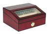 Glass Window Cherry Wood Matte 2 Layer Humidor Cigar Box for Short and Long Cigars