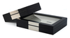 Sonny Cufflink Box Wooden Black Small Ring Jewelry Box for Men/Women