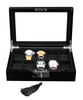 Sonny Lacquer Wooden Stash Box with lock and key Glass Window Black Gloss Wood 10 Slots Watch Boxes Cases