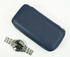 Sonny New Blue Genuine Leather Travel 2 Watch Zipper Case 