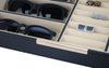 Sonny High End Black Leather Valet Tray Organizer Jewelry Wallet Desk Accessory for Men