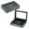 Luxury Elegant Grey Fabric Covered Cufflink Storage Collection Display Box with PU Leather Lining