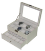Sonny New Trend Custom Luxury 20 Slots Watches Box With A Drawer White Croco PU Leather Watch Box With Glass Top