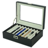 16 Slots Fountain Pen Case Black Leather Pen Display Box Storage Case with Lock