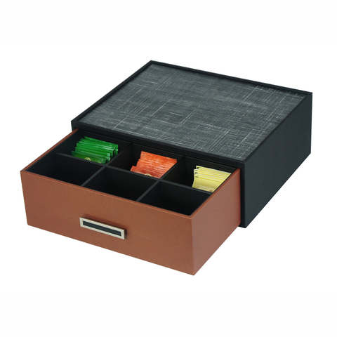 Sonny Custom 9 Compartment Leather Tea Bag Box Luxury Gift Packaging