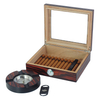 Sonny 20 CT Wooden Cigar Box Ebony Humidor Set with Ashtray Cutter Hygrometer & Humidifier