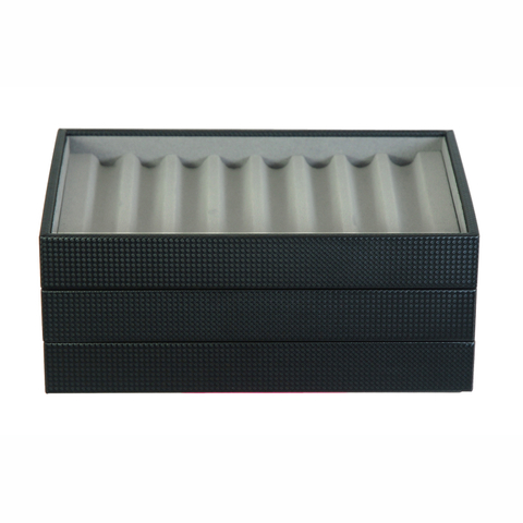 Sonny Custom Stackable Leather Carbon Fiber Fountain Pen Display Tray