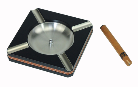 Sonny High Quality Personalized Hotel Bar Office Square Black Wooden Cigar Ashtray Custom Logo