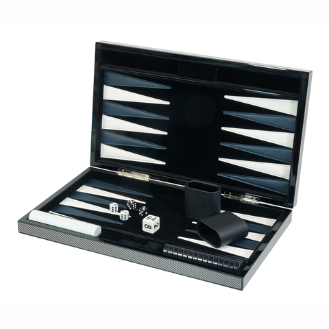 Sonny Premium 18 inch High Gloss Carbon Fiber Wooden Backgammon Set for Adults