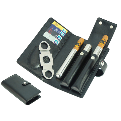 Sonny Premium Unique Wallet Design Pu Leather Portable Travel Cigar Case For Men